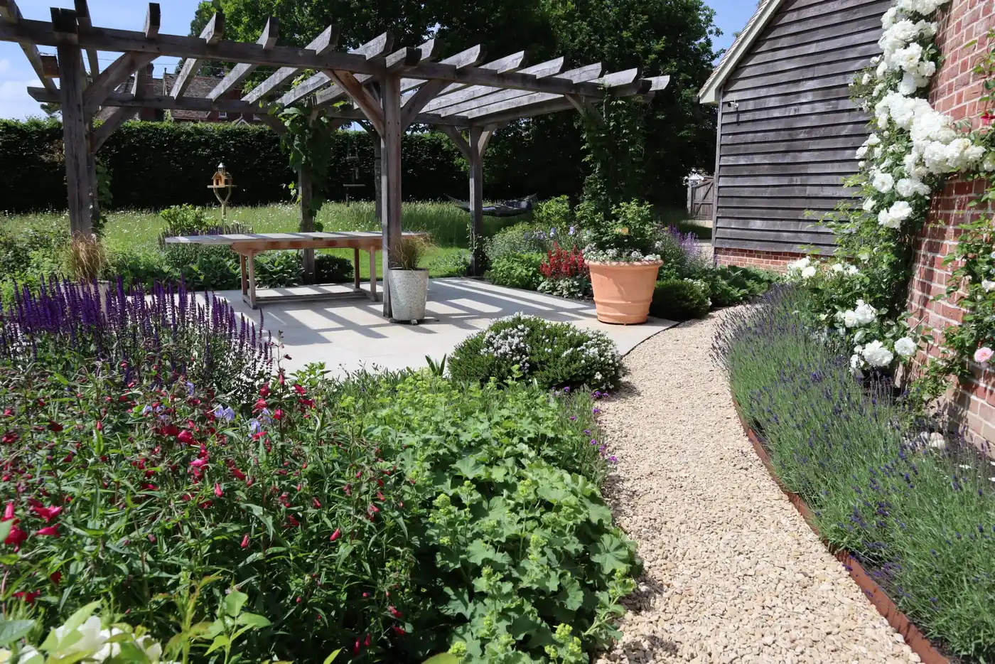 Large country garden New Forest after a garden redesign